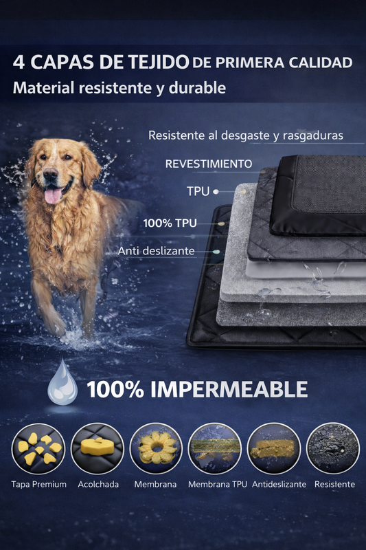Funda Protectora De Asiento Trasero Para Perros de Alta Calidad