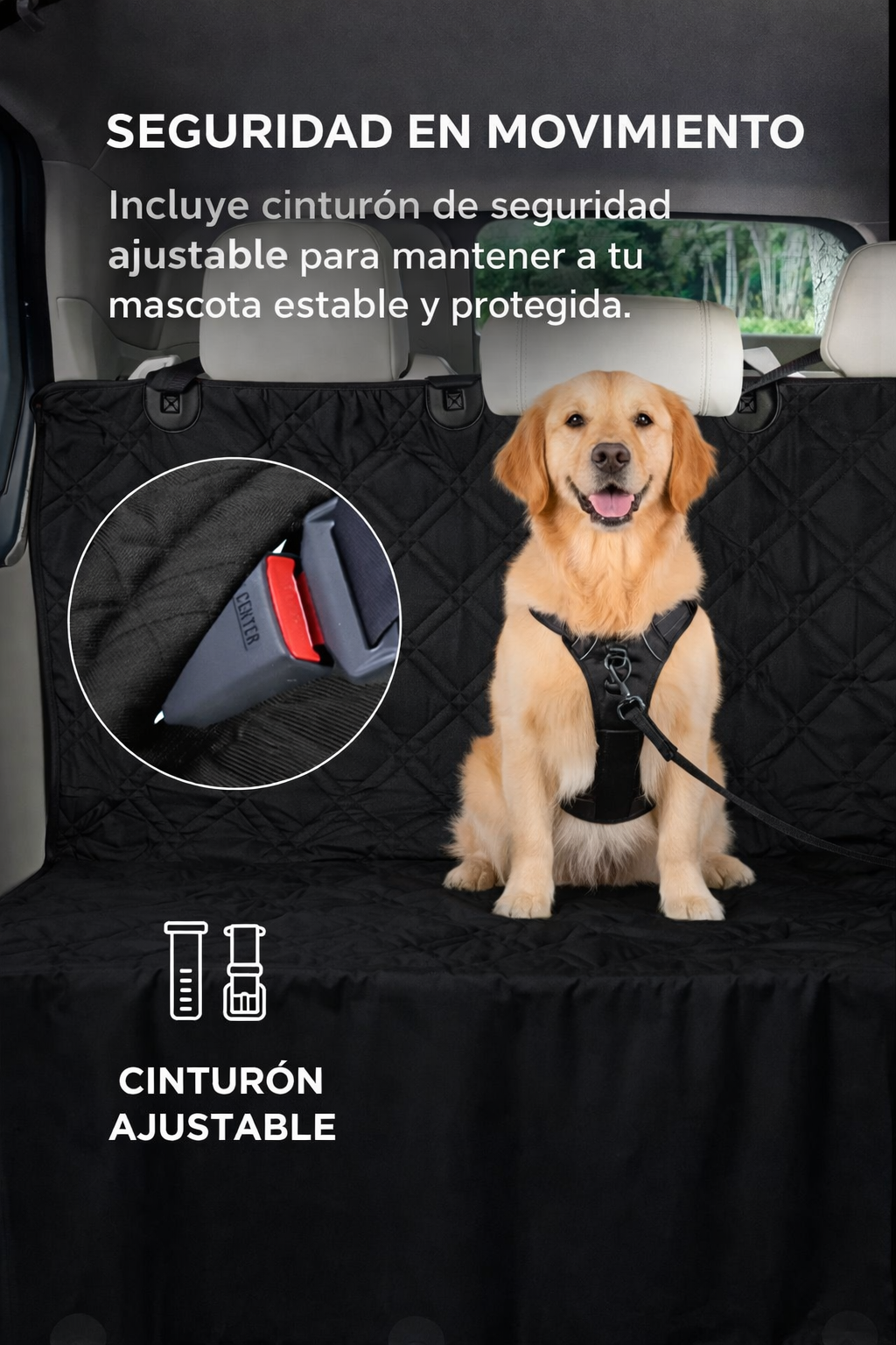 Funda Protectora De Asiento Trasero Para Perros de Alta Calidad