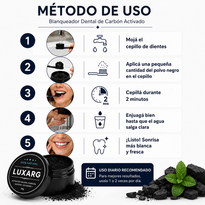 Blanqueador dental Natural Carbon activado de coco